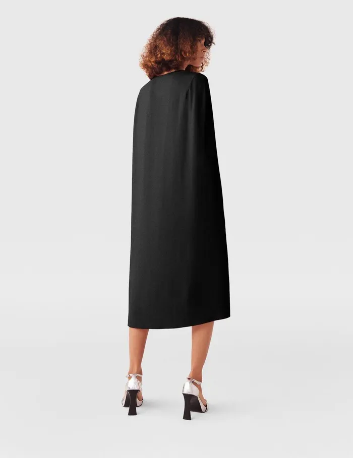 Stella McCartney Dresses Women Round Neck Cape Midi Dress Red