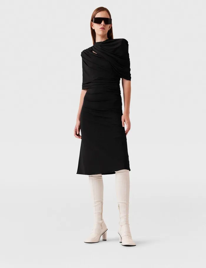 Stella McCartney Dresses Women WrapOver Midi Dress Black Stella McCartney Dresses Women WrapOver Midi Dress Black