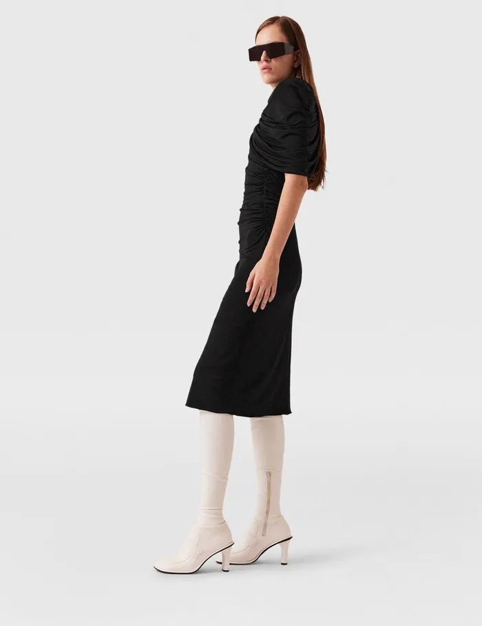 Stella McCartney Dresses Women WrapOver Midi Dress Black Stella McCartney Dresses Women WrapOver Midi Dress Black