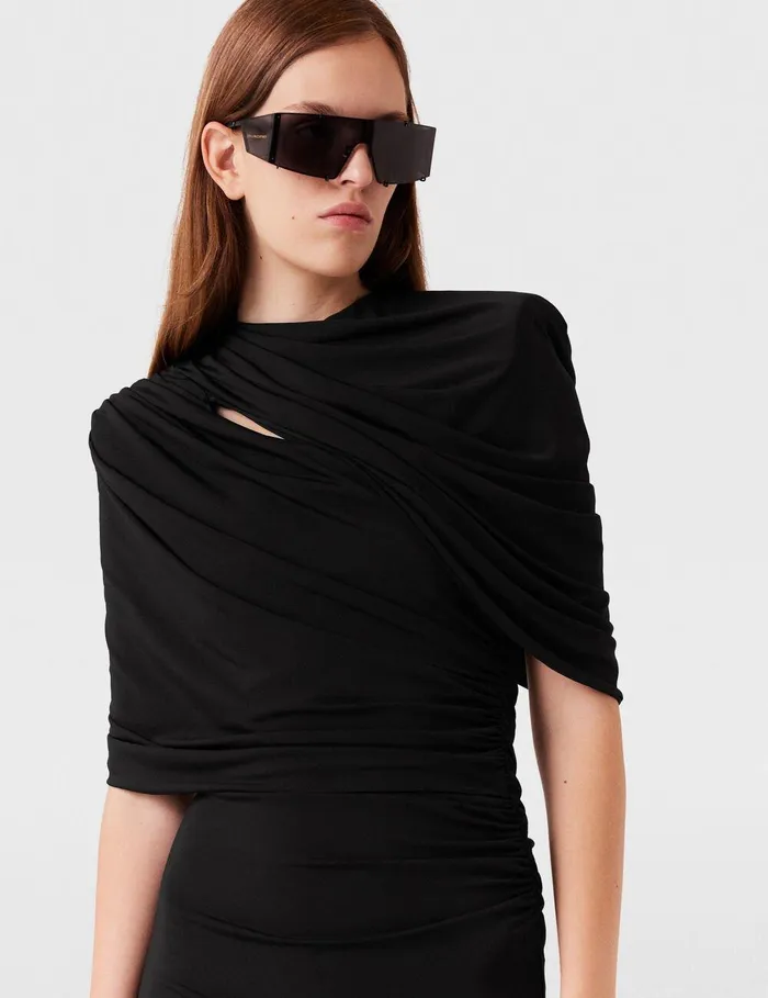 Stella McCartney Dresses Women WrapOver Midi Dress Black Stella McCartney Dresses Women WrapOver Midi Dress Black