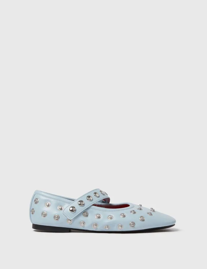Stella McCartney Flats Women Ryder PopperStudded Ballet Flats Dusty Blue