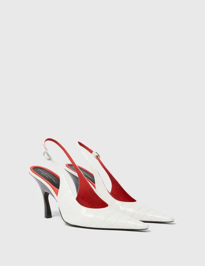 Stella McCartney Heels Women Elsa Pointed Toe Slingbacks Stone Stella McCartney Heels Women Elsa Pointed Toe Slingbacks Stone