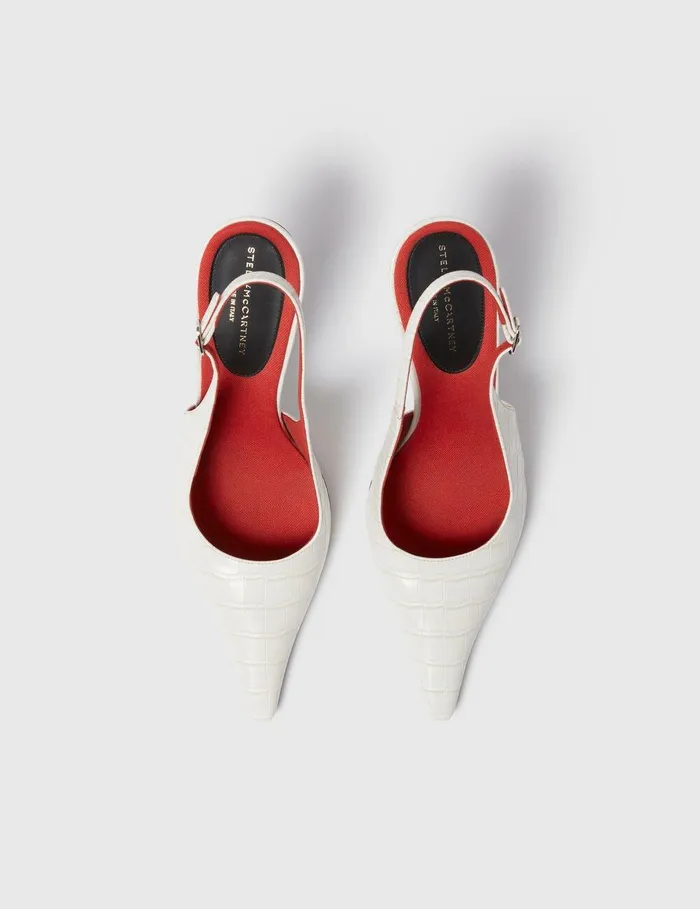 Stella McCartney Heels Women Elsa Pointed Toe Slingbacks Stone Stella McCartney Heels Women Elsa Pointed Toe Slingbacks Stone