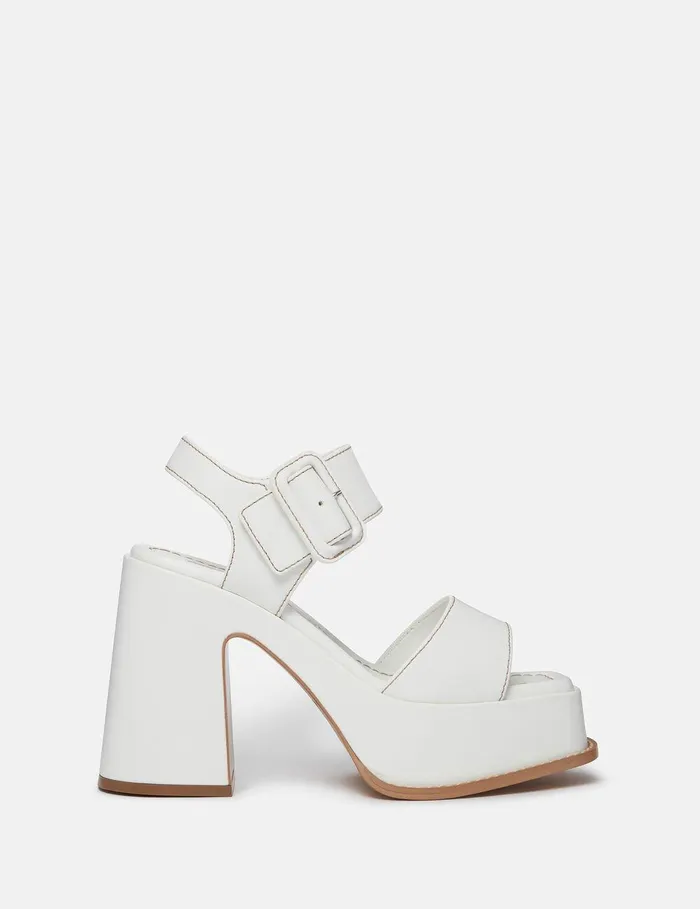 Stella McCartney Heels Women Skyla Buckled Platform Sandals Midnight Black