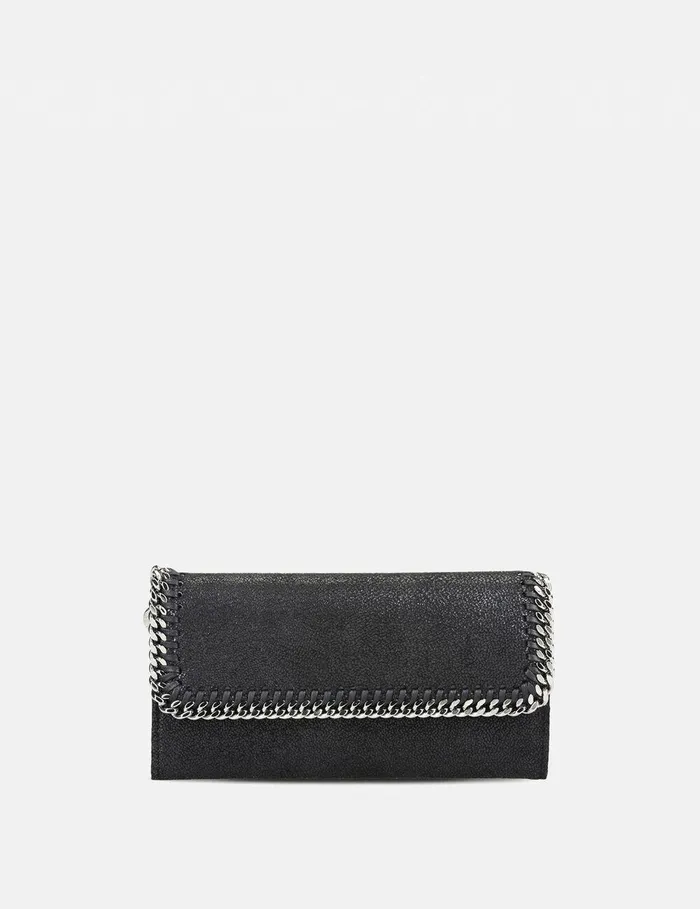 Stella McCartney Iconic Falabella Women Falabella Flap Continental Wallet Black Stella McCartney Iconic Falabella Women Falabella Flap Continental Wallet Black
