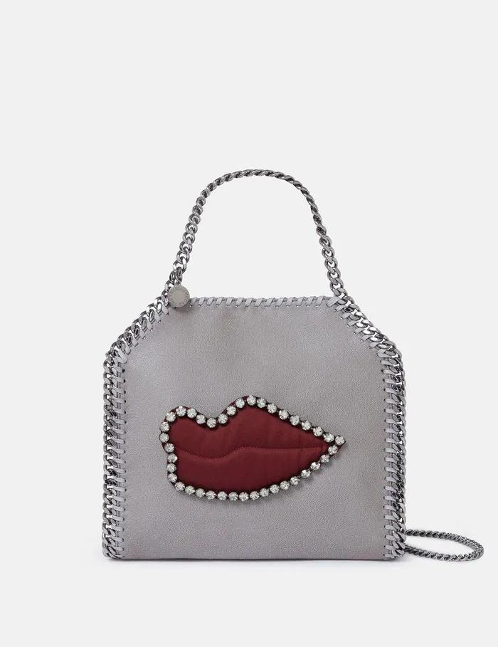 Stella McCartney Iconic Falabella Women Falabella Lips Mini Tote Bag Grey