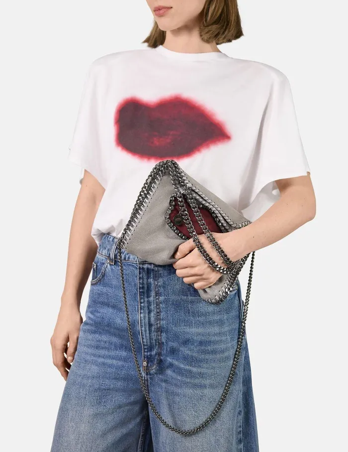 Stella McCartney Iconic Falabella Women Falabella Lips Mini Tote Bag Grey Stella McCartney Iconic Falabella Women Falabella Lips Mini Tote Bag Grey