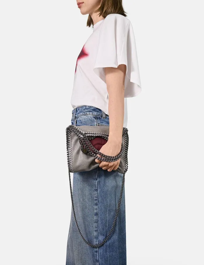 Stella McCartney Iconic Falabella Women Falabella Lips Mini Tote Bag Grey Stella McCartney Iconic Falabella Women Falabella Lips Mini Tote Bag Grey