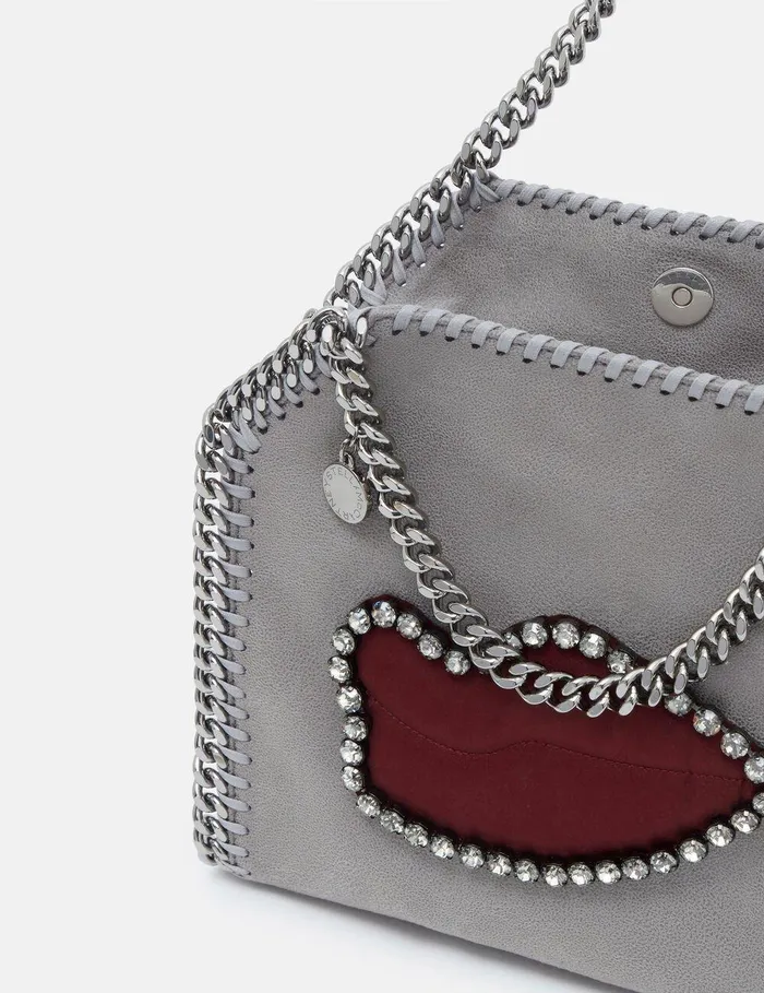 Stella McCartney Iconic Falabella Women Falabella Lips Mini Tote Bag Grey Stella McCartney Iconic Falabella Women Falabella Lips Mini Tote Bag Grey