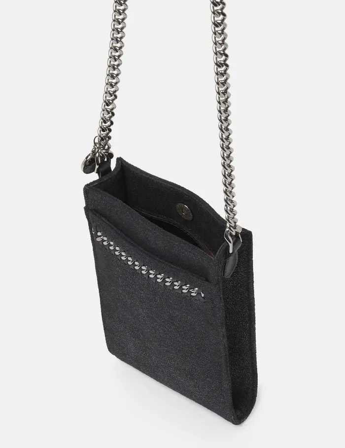 Stella McCartney Iconic Falabella Women Falabella Phone Pouch Pitch Black Stella McCartney Iconic Falabella Women Falabella Phone Pouch Pitch Black