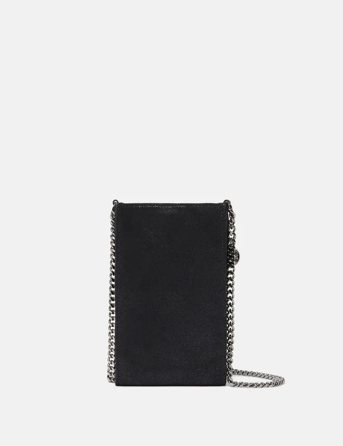 Stella McCartney Iconic Falabella Women Falabella Phone Pouch Pitch Black Stella McCartney Iconic Falabella Women Falabella Phone Pouch Pitch Black