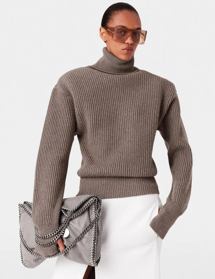Stella McCartney Knitwear Women LongSleeve Turtleneck Jumper Taupe Brown Stella McCartney Knitwear Women LongSleeve Turtleneck Jumper Taupe Brown