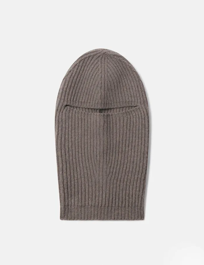 Stella McCartney Knitwear Women Ribbed Balaclava Taupe Brown