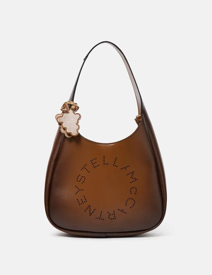 Stella McCartney Mini Bags And Clutches Women Logo Slouchy Hobo Tote Bag Aged Brown Stella McCartney Mini Bags And Clutches Women Logo Slouchy Hobo Tote Bag Aged Brown