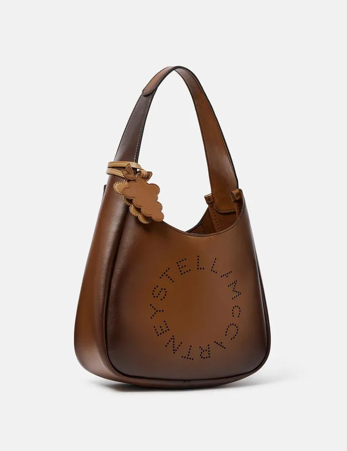 Stella McCartney Mini Bags And Clutches Women Logo Slouchy Hobo Tote Bag Aged Brown Stella McCartney Mini Bags And Clutches Women Logo Slouchy Hobo Tote Bag Aged Brown