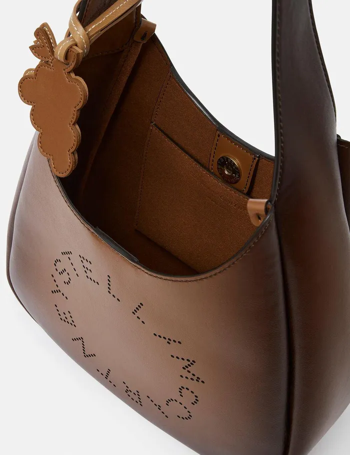 Stella McCartney Mini Bags And Clutches Women Logo Slouchy Hobo Tote Bag Aged Brown Stella McCartney Mini Bags And Clutches Women Logo Slouchy Hobo Tote Bag Aged Brown