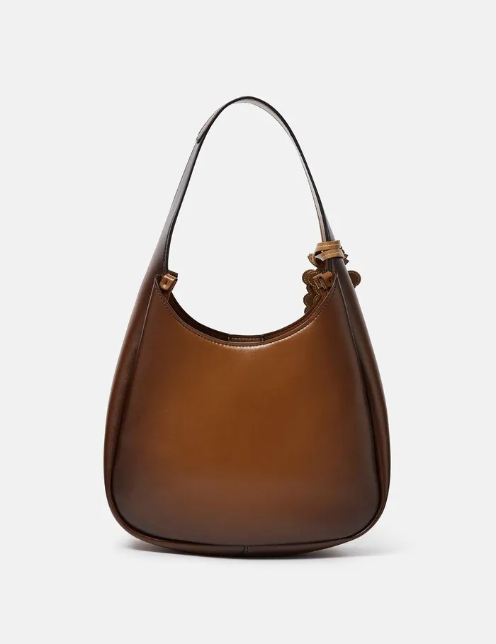 Stella McCartney Mini Bags And Clutches Women Logo Slouchy Hobo Tote Bag Aged Brown Stella McCartney Mini Bags And Clutches Women Logo Slouchy Hobo Tote Bag Aged Brown