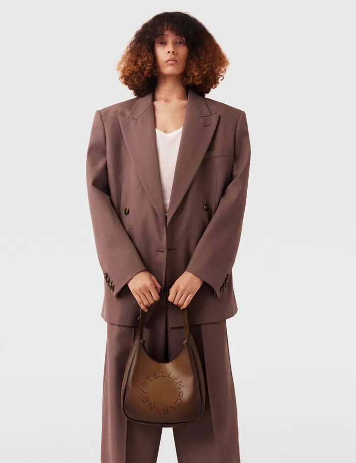 Stella McCartney Mini Bags And Clutches Women Logo Slouchy Hobo Tote Bag Aged Brown Stella McCartney Mini Bags And Clutches Women Logo Slouchy Hobo Tote Bag Aged Brown