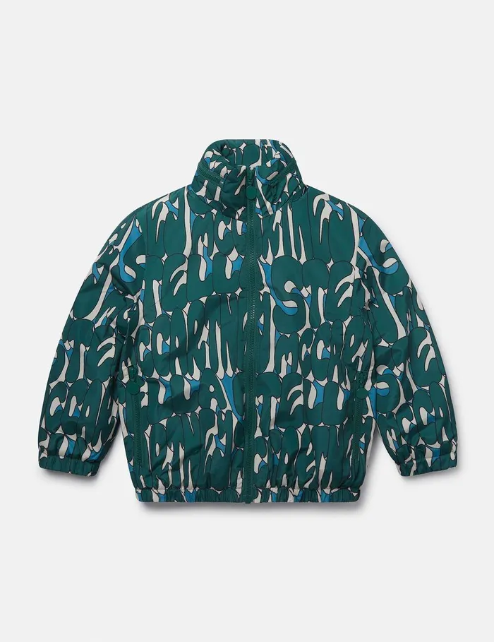 Stella McCartney Outerwear Kids Stella Print HighNeck Jacket Multicolor Green
