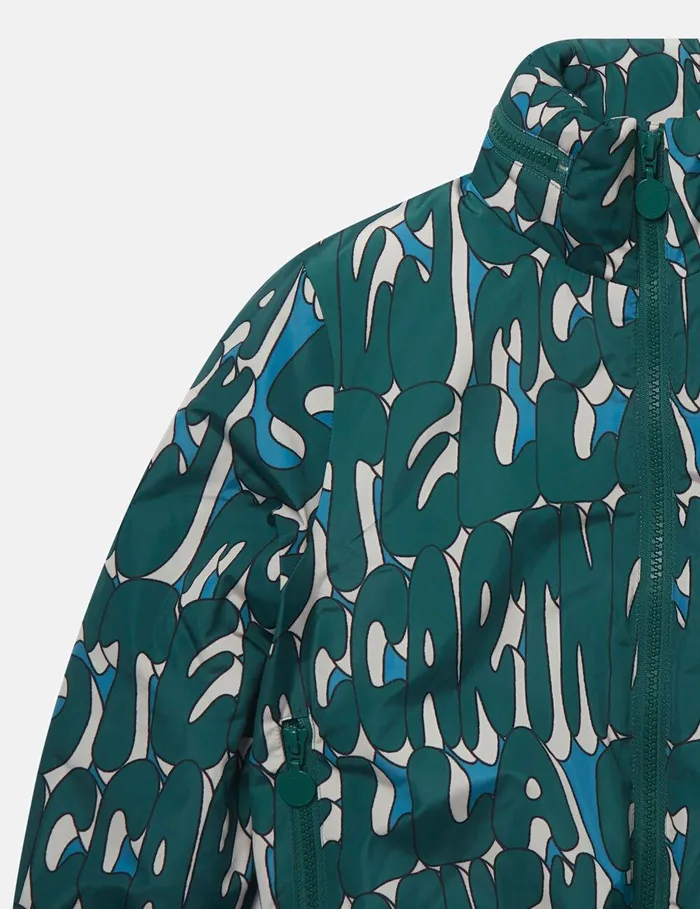 Stella McCartney Outerwear Kids Stella Print HighNeck Jacket Multicolor Green Stella McCartney Outerwear Kids Stella Print HighNeck Jacket Multicolor Green