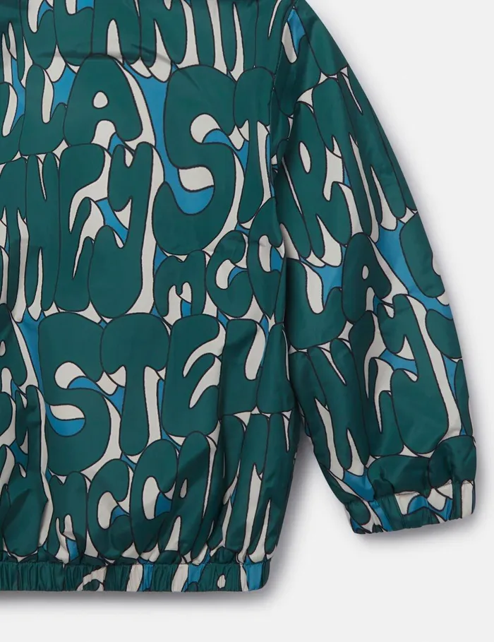 Stella McCartney Outerwear Kids Stella Print HighNeck Jacket Multicolor Green Stella McCartney Outerwear Kids Stella Print HighNeck Jacket Multicolor Green