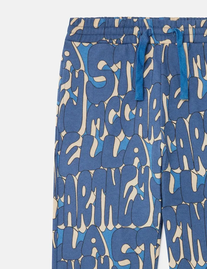 Stella McCartney Pants and Shorts Kids Stella Print Sweatpants Multicolor Blue Stella McCartney Pants and Shorts Kids Stella Print Sweatpants Multicolor Blue