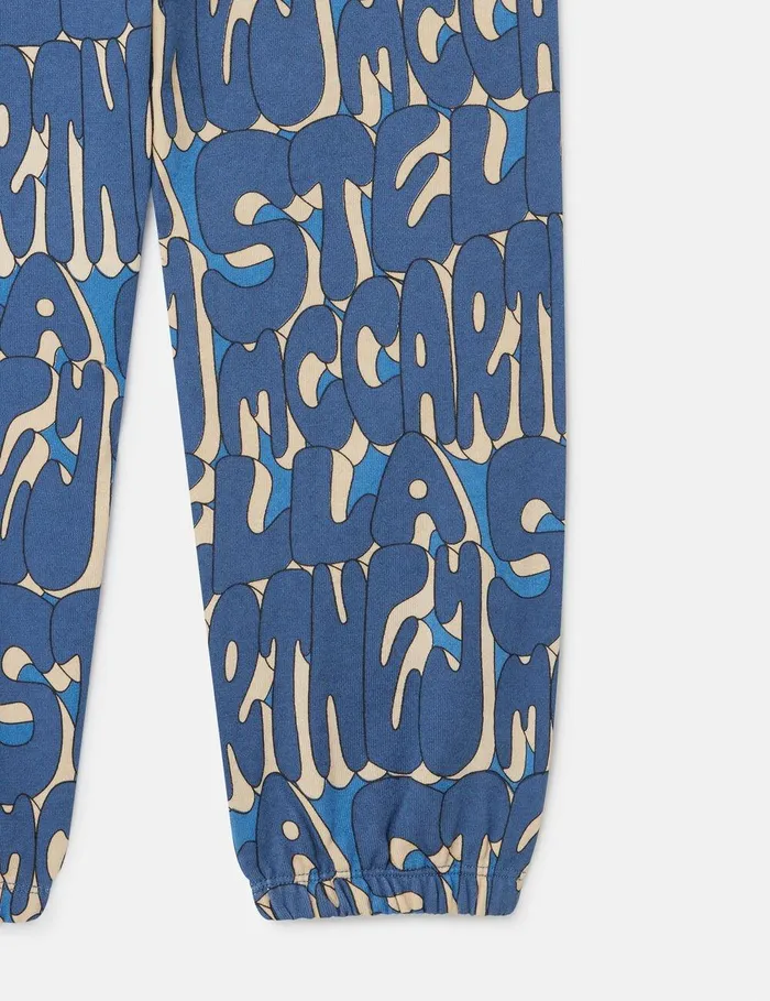 Stella McCartney Pants and Shorts Kids Stella Print Sweatpants Multicolor Blue Stella McCartney Pants and Shorts Kids Stella Print Sweatpants Multicolor Blue