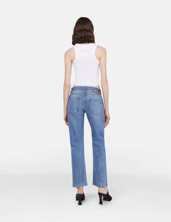 Stella McCartney Pants And Shorts Women Falabella Chain Light Wash Cropped Jeans Charcoal Grey Stella McCartney Pants And Shorts Women Falabella Chain Light Wash Cropped Jeans Charcoal Grey