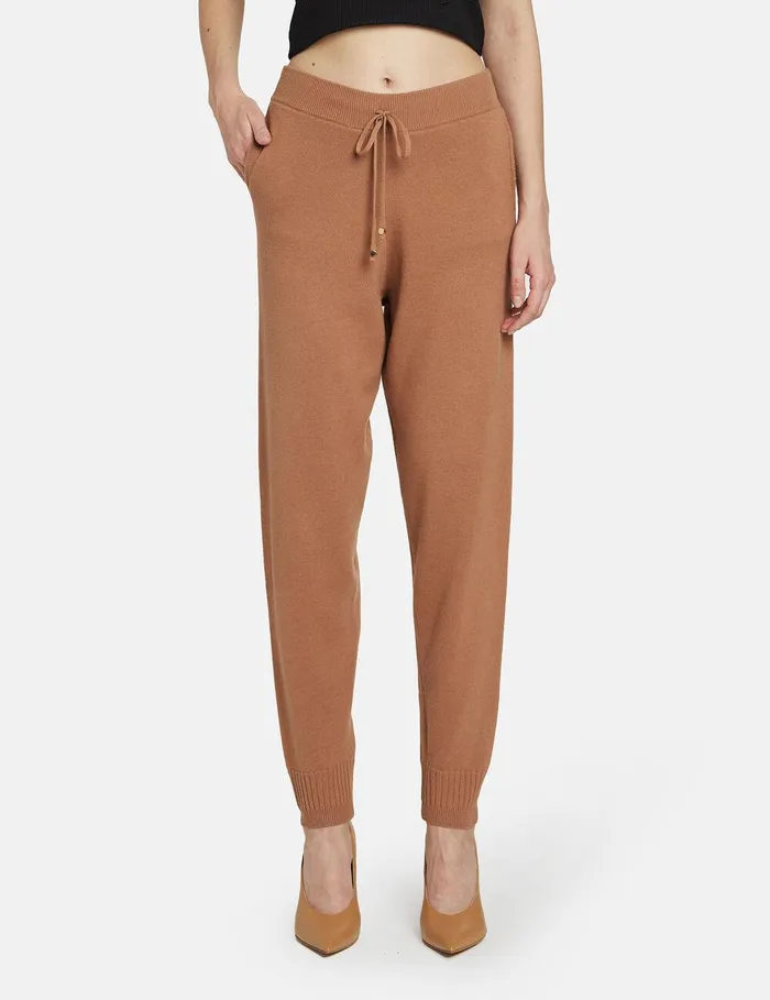 Stella McCartney Pants And Shorts Women MidRise Tapered Sweatpants Tan Beige Stella McCartney Pants And Shorts Women MidRise Tapered Sweatpants Tan Beige