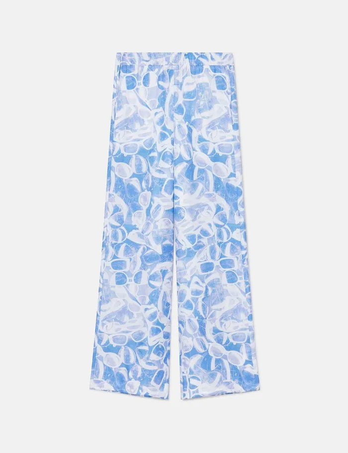 Stella McCartney Pants And Shorts Women Sunglasses Print StraightLeg Pants Blue Stella McCartney Pants And Shorts Women Sunglasses Print StraightLeg Pants Blue
