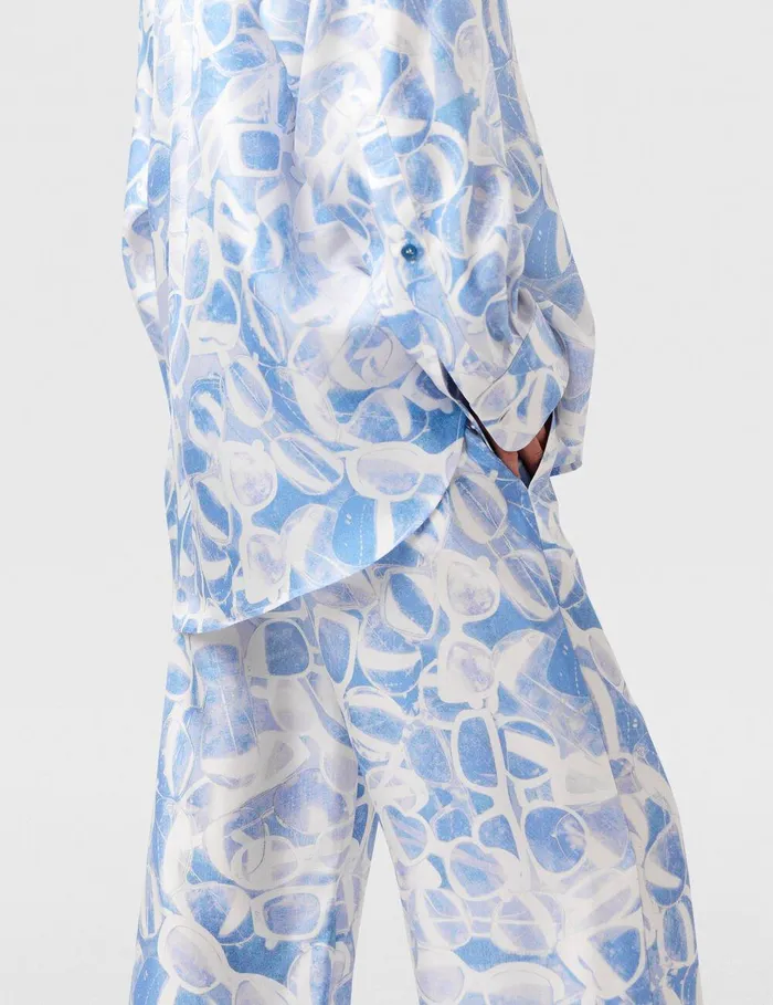 Stella McCartney Pants And Shorts Women Sunglasses Print StraightLeg Pants Blue Stella McCartney Pants And Shorts Women Sunglasses Print StraightLeg Pants Blue