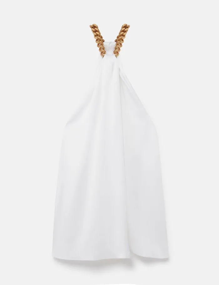 Stella McCartney Shirts And Tops Women Chain Halterneck Satin Top Pure White