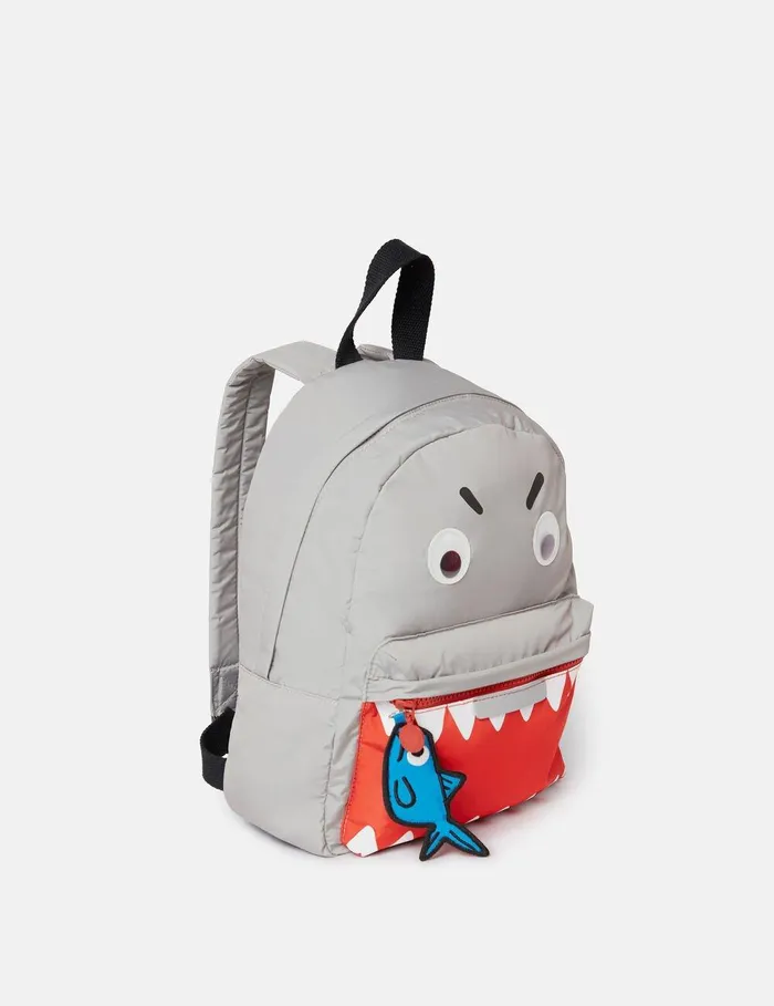 Stella McCartney Shoes And Accessories Kids Shark Print Backpack Grey Stella McCartney Shoes And Accessories Kids Shark Print Backpack Grey