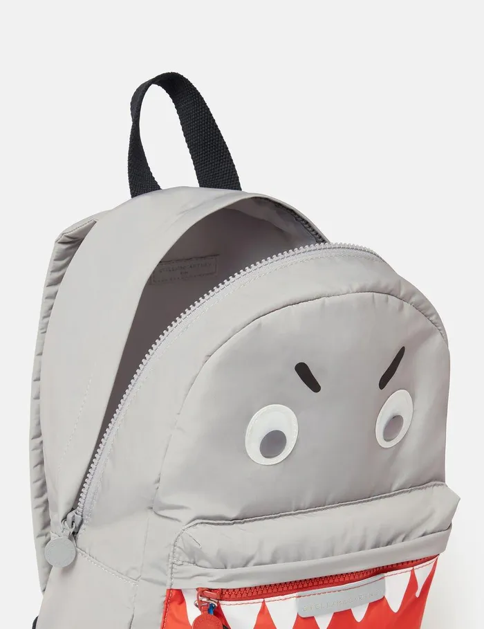 Stella McCartney Shoes And Accessories Kids Shark Print Backpack Grey Stella McCartney Shoes And Accessories Kids Shark Print Backpack Grey