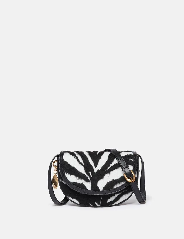Stella McCartney Shoulder Bags Women Frayme Tiger Pattern Shoulder Bag Black And White Stella McCartney Shoulder Bags Women Frayme Tiger Pattern Shoulder Bag Black And White