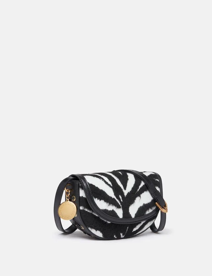 Stella McCartney Shoulder Bags Women Frayme Tiger Pattern Shoulder Bag Black And White Stella McCartney Shoulder Bags Women Frayme Tiger Pattern Shoulder Bag Black And White