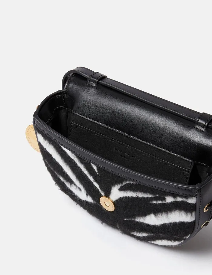 Stella McCartney Shoulder Bags Women Frayme Tiger Pattern Shoulder Bag Black And White Stella McCartney Shoulder Bags Women Frayme Tiger Pattern Shoulder Bag Black And White