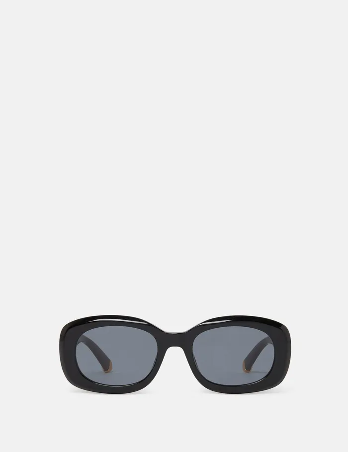 Stella McCartney Sunglasses Women Chunky Oval Sunglasses Glossy Black