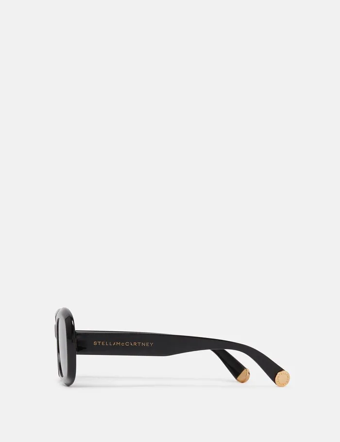 Stella McCartney Sunglasses Women Chunky Oval Sunglasses Glossy Black Stella McCartney Sunglasses Women Chunky Oval Sunglasses Glossy Black
