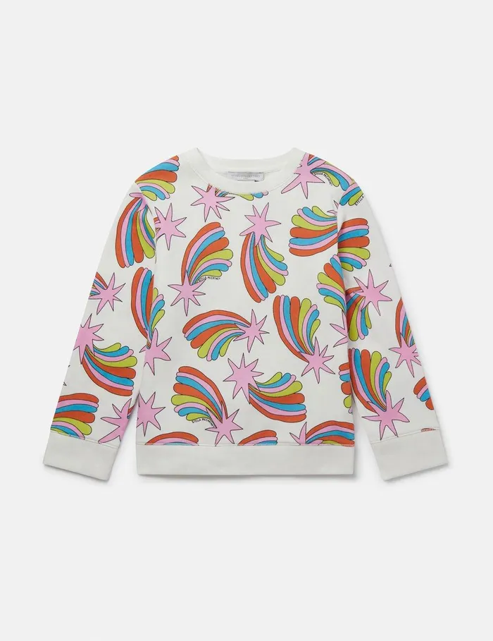 Stella McCartney Sweaters and Cardigans Kids Shooting Stars Print Sweatshirt Ivory Multi Stella McCartney Sweaters and Cardigans Kids Shooting Stars Print Sweatshirt Ivory Multi
