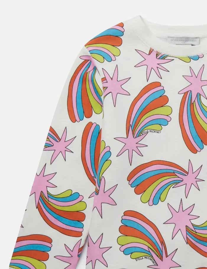 Stella McCartney Sweaters and Cardigans Kids Shooting Stars Print Sweatshirt Ivory Multi Stella McCartney Sweaters and Cardigans Kids Shooting Stars Print Sweatshirt Ivory Multi
