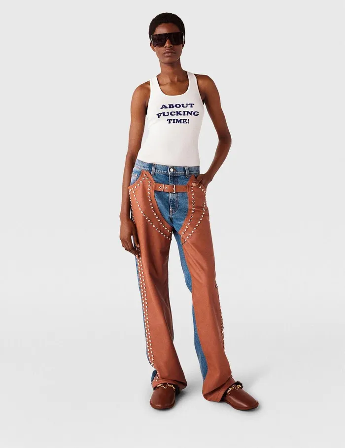 Stella McCartney Sweatshirts And TShirts Women About Fucking Time Tank Top Pure White Stella McCartney Sweatshirts And TShirts Women About Fucking Time Tank Top Pure White