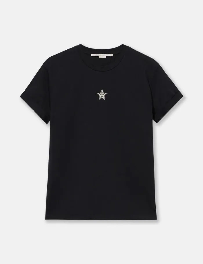 Stella McCartney Sweatshirts And TShirts Women Star Boxy TShirt Black