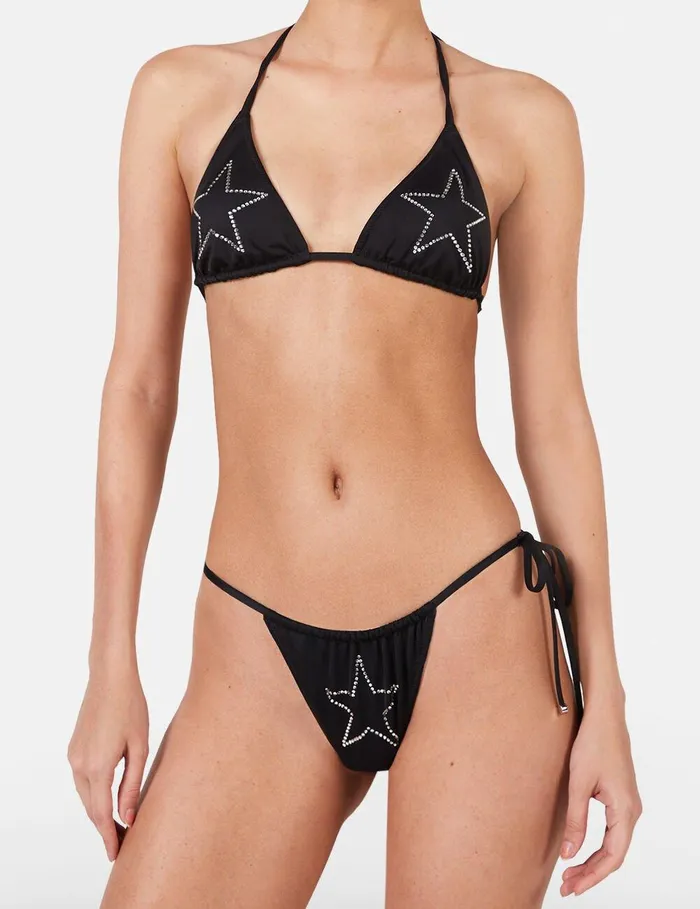 Stella McCartney Swimwear Women Diamant Star Triangle Bikini Top Black Stella McCartney Swimwear Women Diamant Star Triangle Bikini Top Black