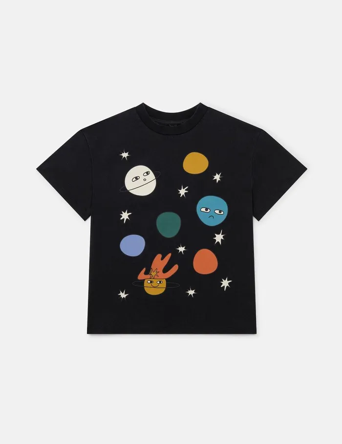 Stella McCartney TShirts And Sweatshirt Kids Space Graphic TShirt Black