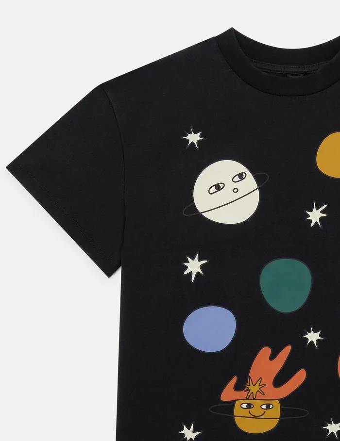Stella McCartney TShirts And Sweatshirt Kids Space Graphic TShirt Black Stella McCartney TShirts And Sweatshirt Kids Space Graphic TShirt Black
