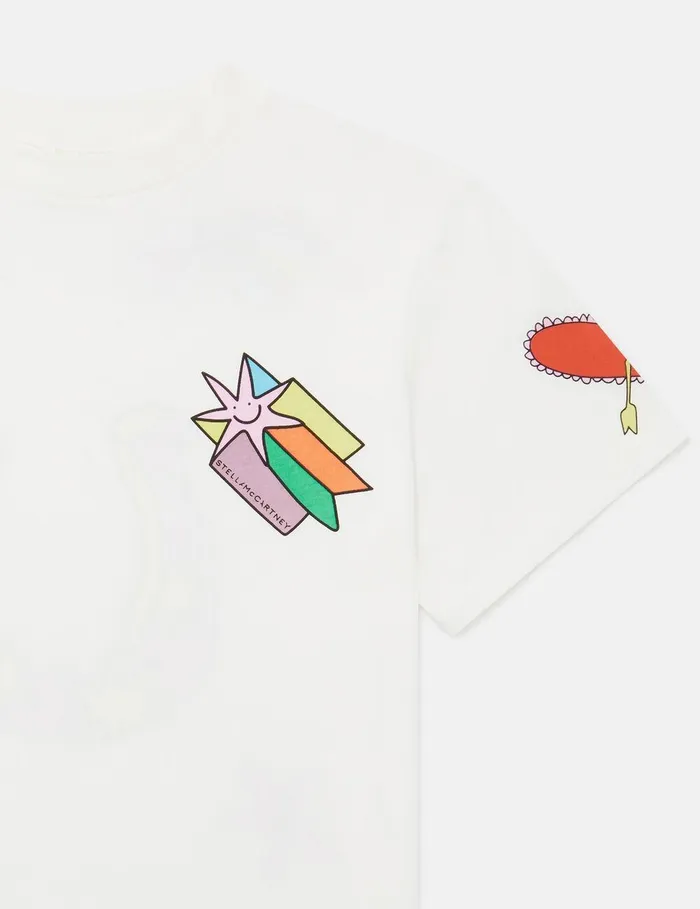 Stella McCartney TShirts And Tops Kids Shooting Stars Graphic TShirt Ivory Stella McCartney TShirts And Tops Kids Shooting Stars Graphic TShirt Ivory