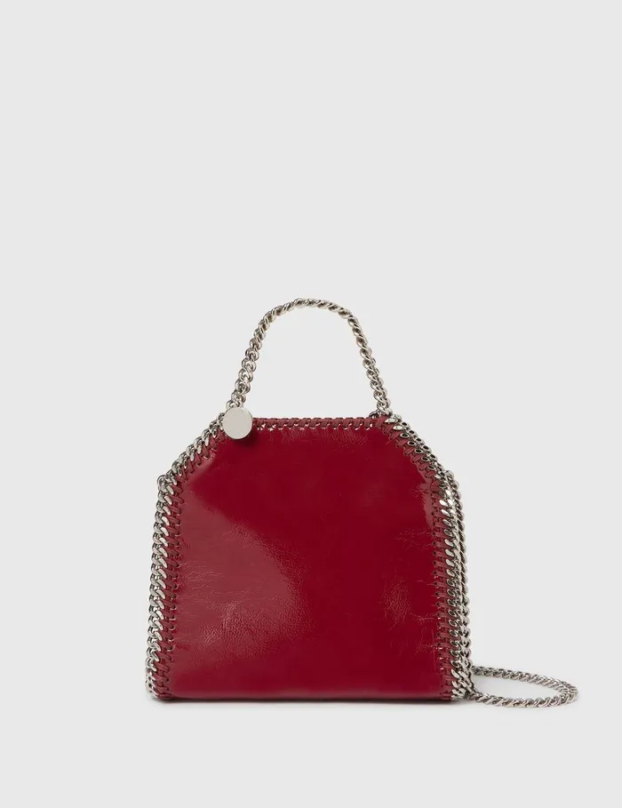 Stella McCartney TopHandle Bags Women Falabella Patent Tiny Tote Bag Burgundy Stella McCartney TopHandle Bags Women Falabella Patent Tiny Tote Bag Burgundy