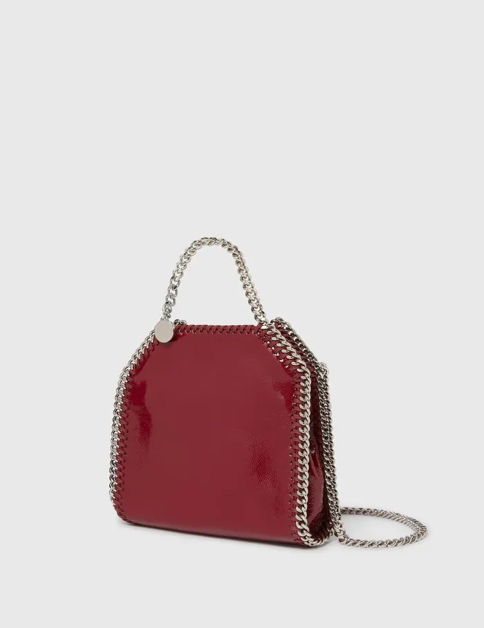 Stella McCartney TopHandle Bags Women Falabella Patent Tiny Tote Bag Burgundy Stella McCartney TopHandle Bags Women Falabella Patent Tiny Tote Bag Burgundy
