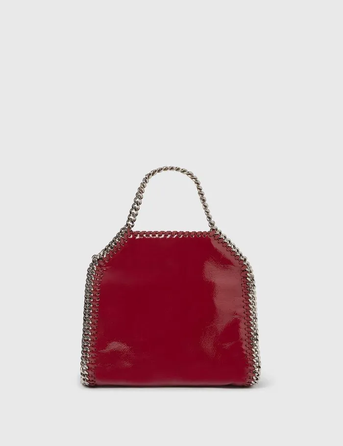 Stella McCartney TopHandle Bags Women Falabella Patent Tiny Tote Bag Burgundy Stella McCartney TopHandle Bags Women Falabella Patent Tiny Tote Bag Burgundy